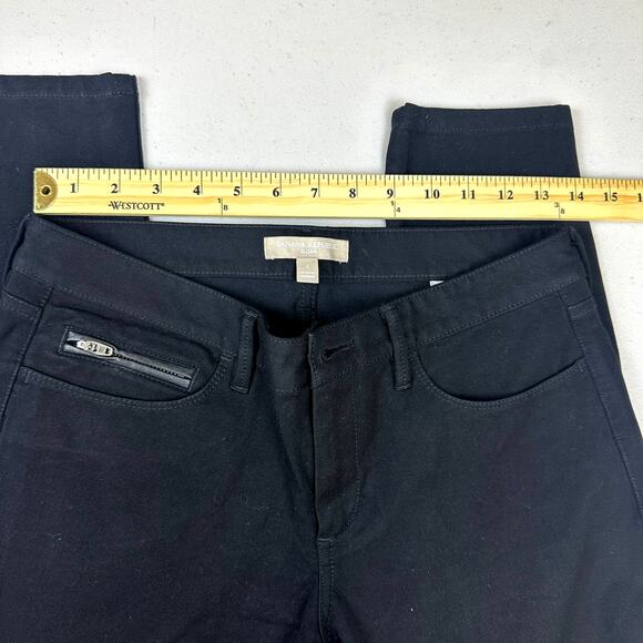 Banana Republic Women's Sloan Moto Zip Black Ankle Pants - Size 4 - Picture 8 of 9
